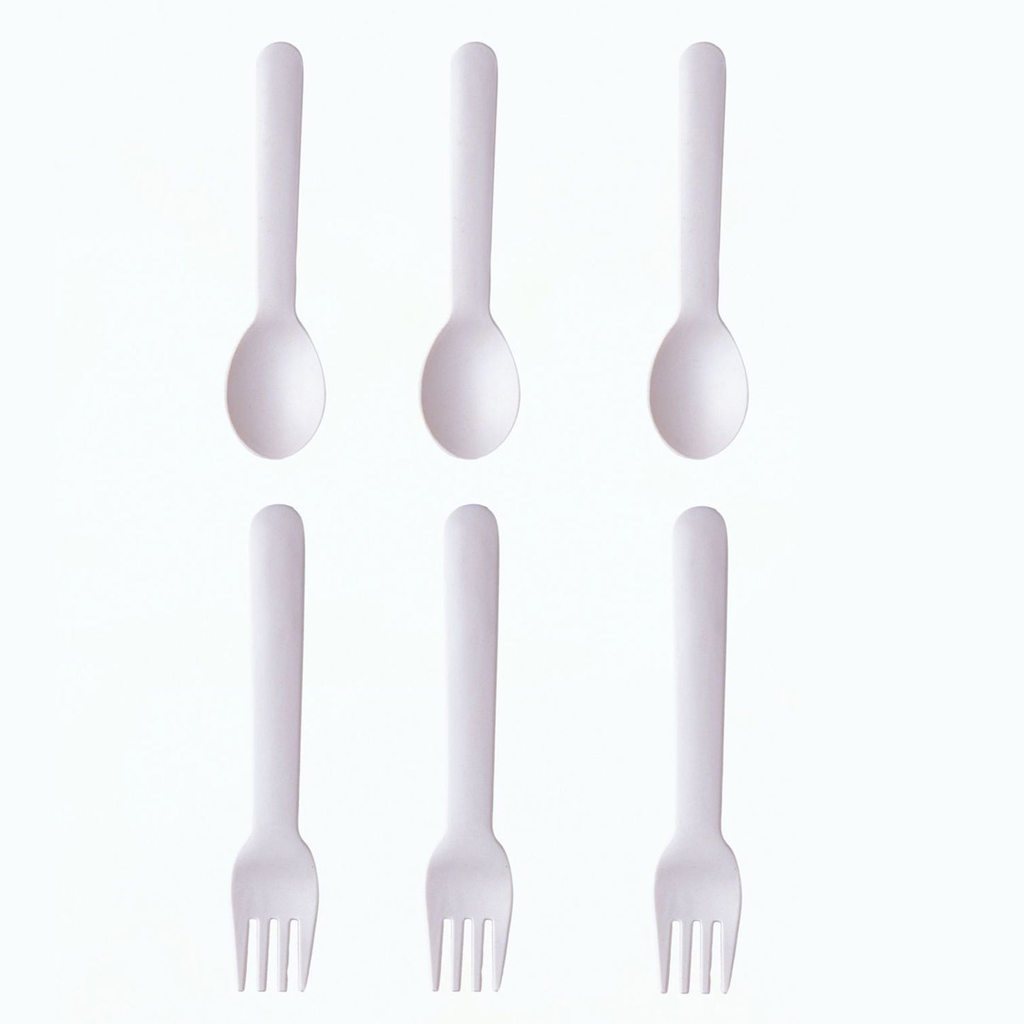 Creamy Cloud White Table Bamboo Spoon and Fork- Set of 6