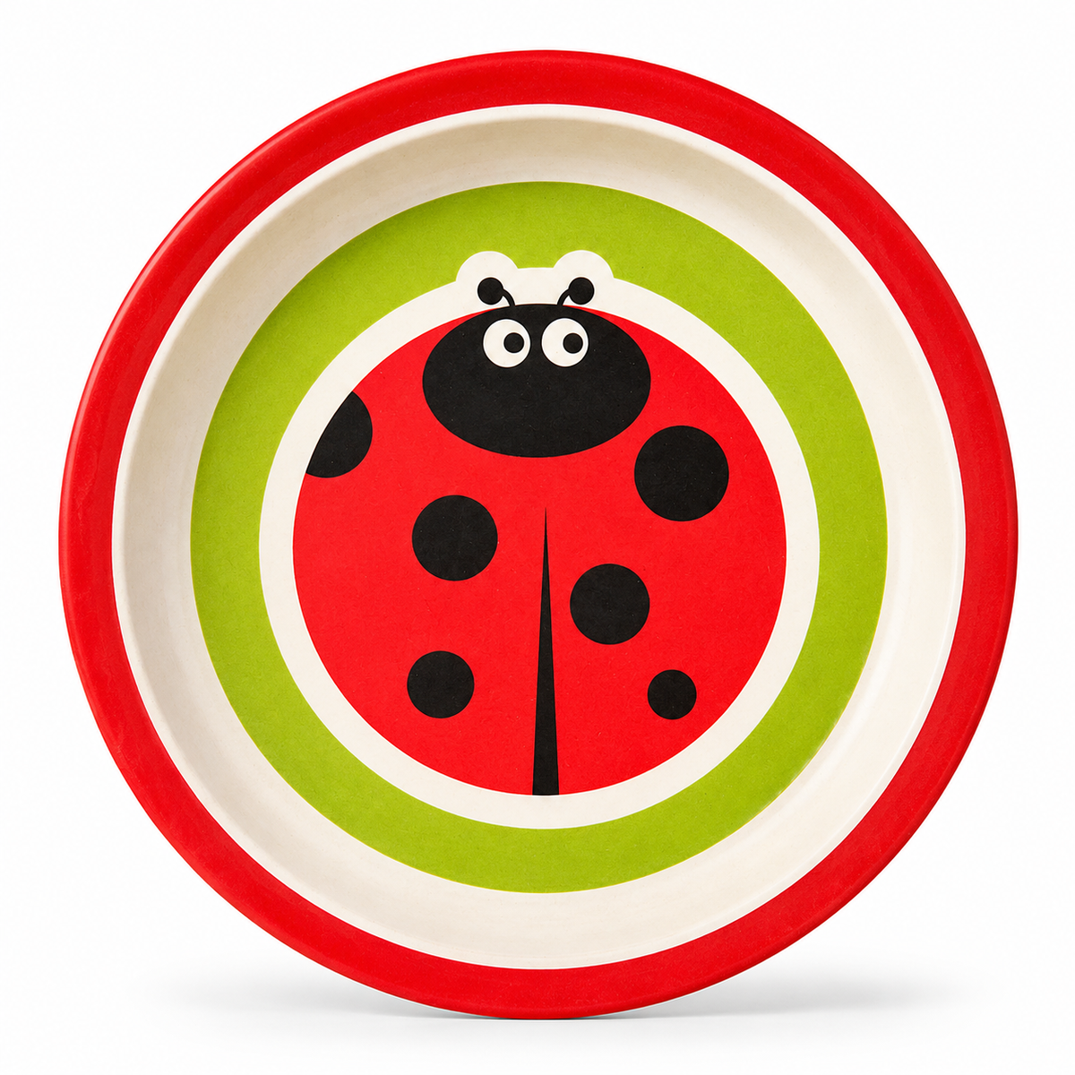 Lucky Ladybug Bamboo Kids Dinner /Feeding Set of 5- Round Edition