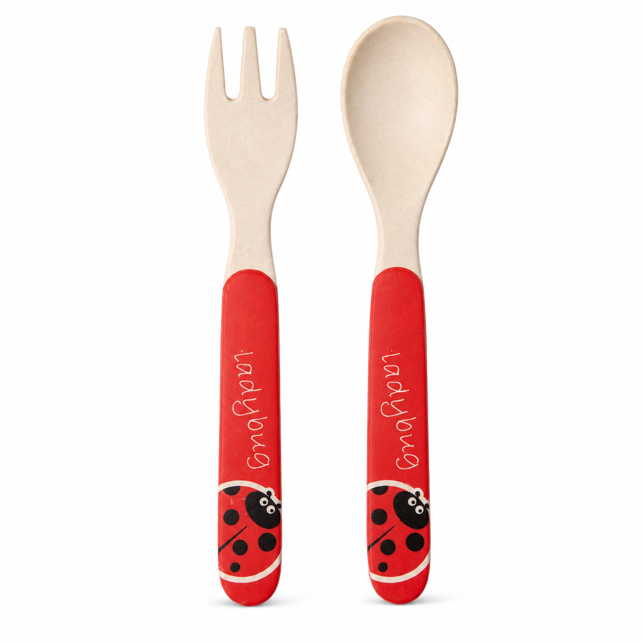 Lucky Ladybug Bamboo Kids Dinner /Feeding Set of 5- Round Edition