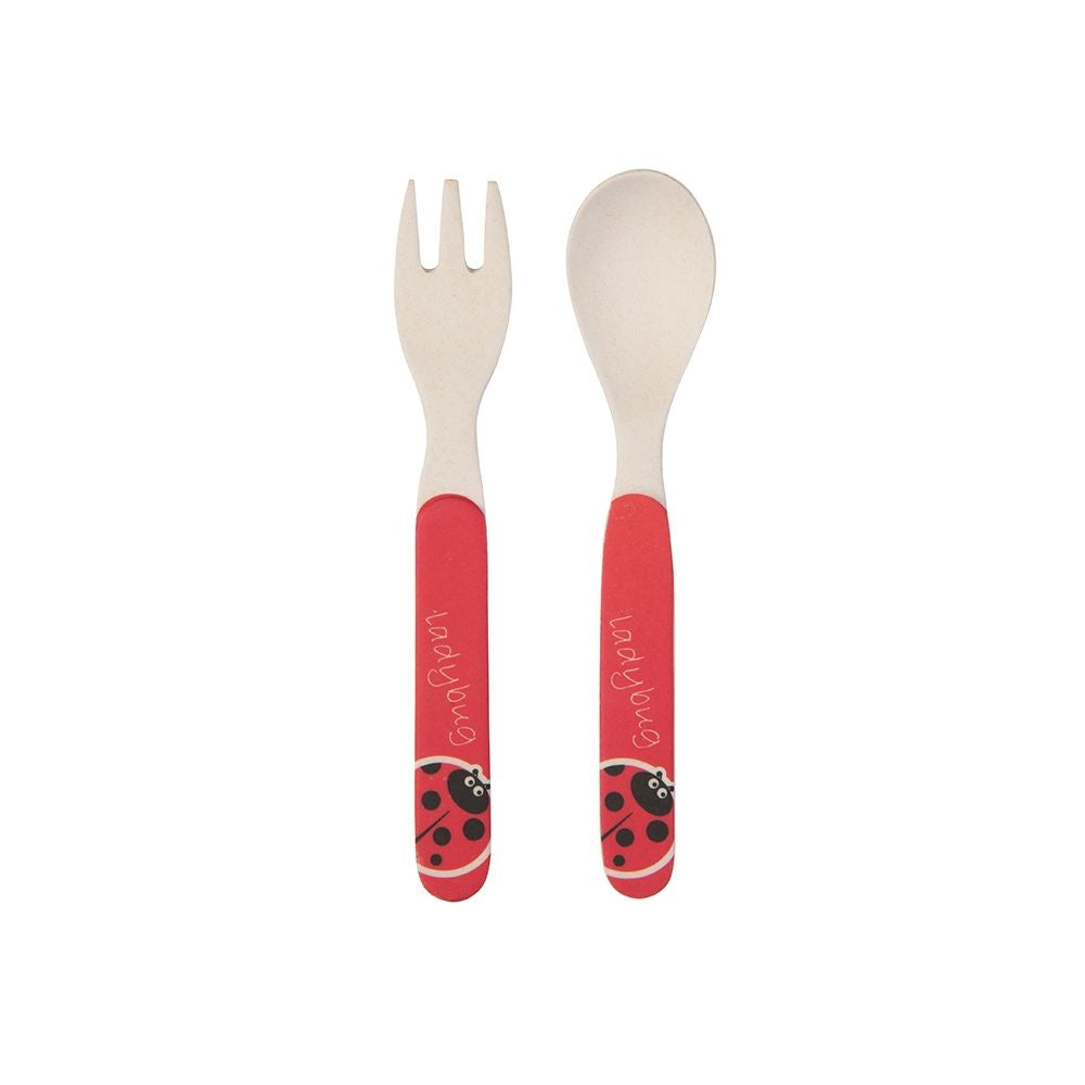 Lucky Ladybug Bamboo Kids Dinner /Feeding Set of 5- Round Edition