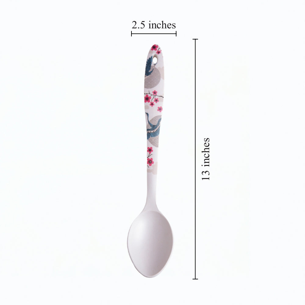 Blue Bird Blossom Bamboo Serving Spoons & Turners
