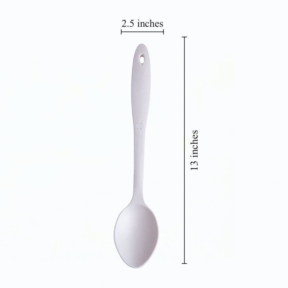 Creamy Cloud White Bamboo Serving Spoons & Turners