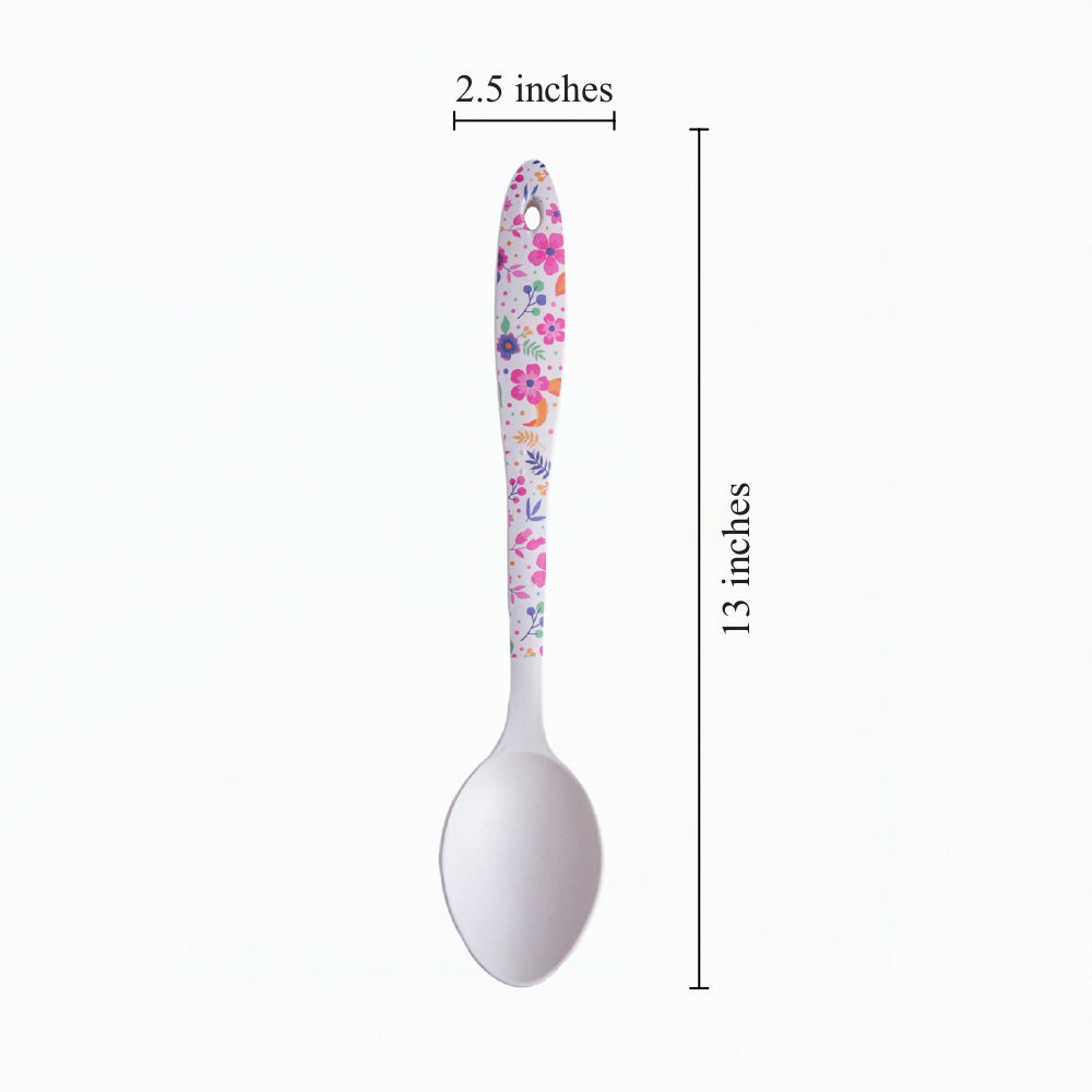 Floral Fantasy Bamboo Serving Spoons- Set of 2