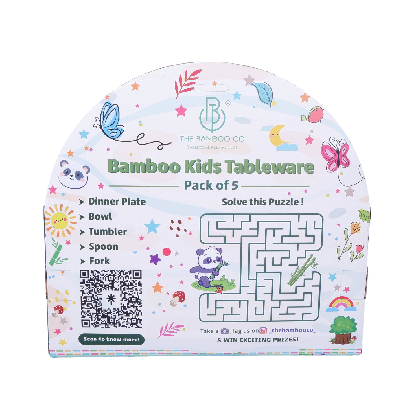 Snappy Squirrel Bamboo Kids Dinner /Feeding Set of 5
