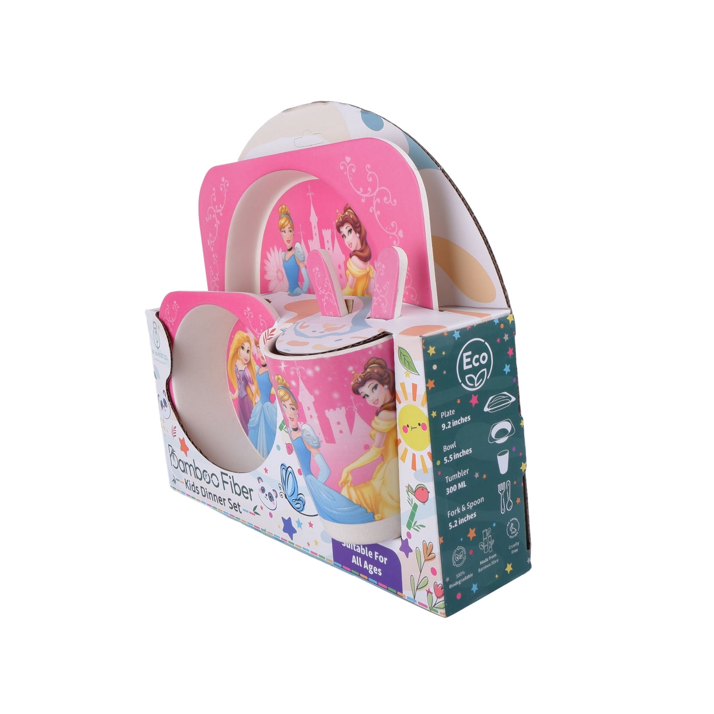 Disney Princess Bamboo Kids Dinner /Feeding Set of 5