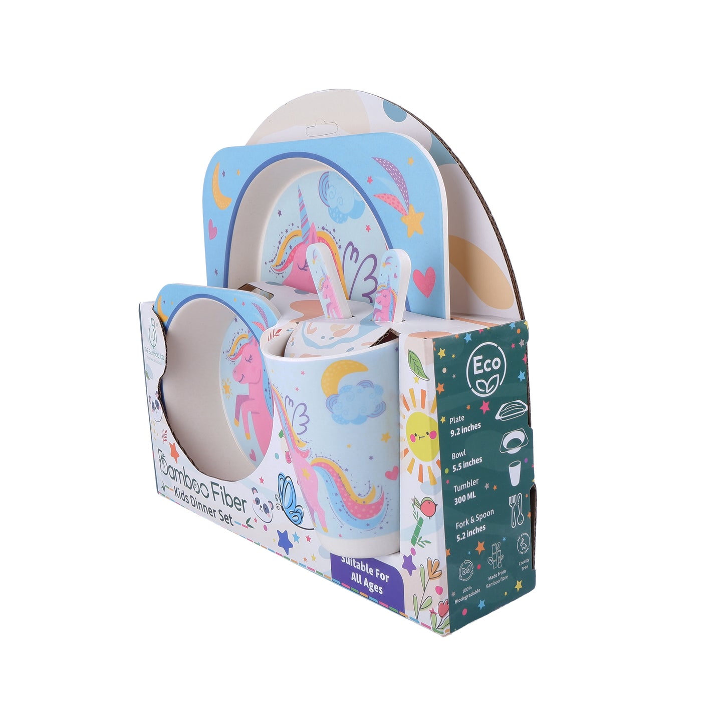 The Unicorn In the Sky Bamboo Kids Dinner /Feeding Set of 5