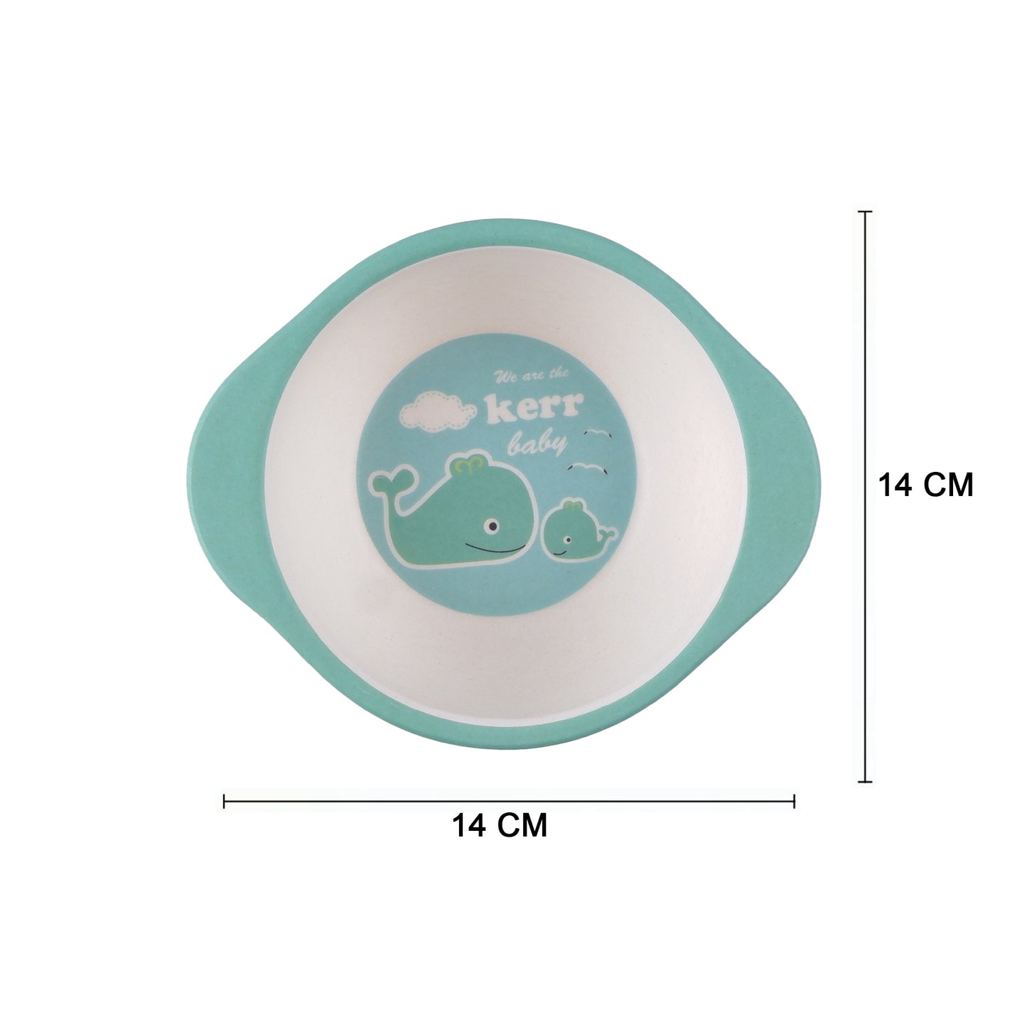 Wally- "The Green Whale" Bamboo Kids Dinner /Feeding Set of 5