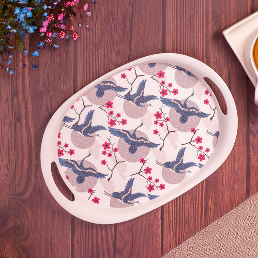 Bluebird Blossom Bamboo Serving Tray
