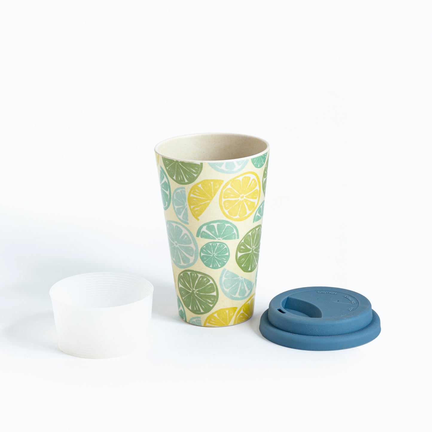 Sunny Lemon / Mixed Fruit Bamboo Travel Coffee Mug (Silicone Lid)