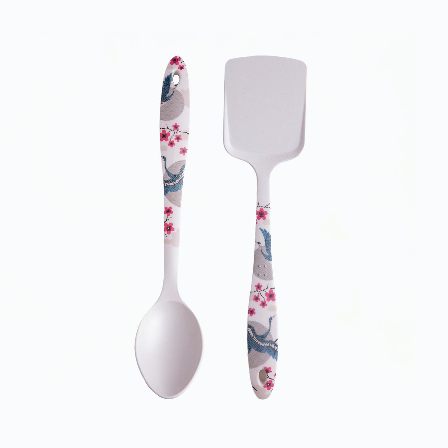 Blue Bird Blossom Bamboo Serving Spoons & Turners