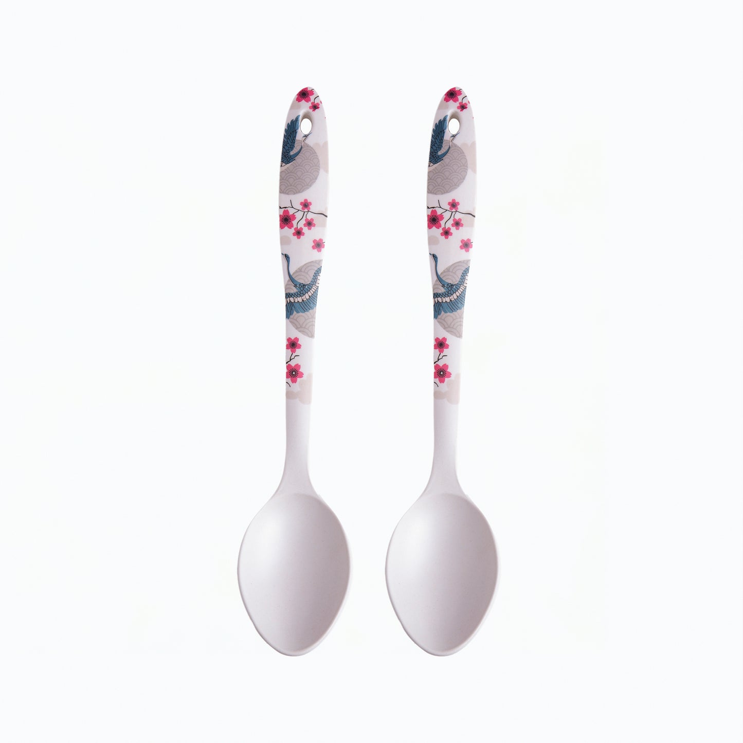 Blue Bird Blossom Bamboo Serving Spoons & Turners
