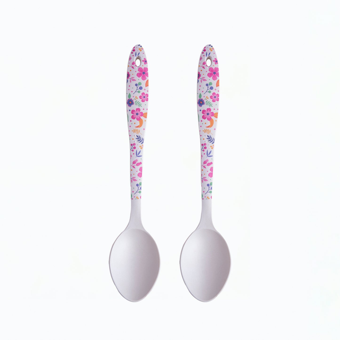 Floral Fantasy Bamboo Serving Spoons- Set of 2