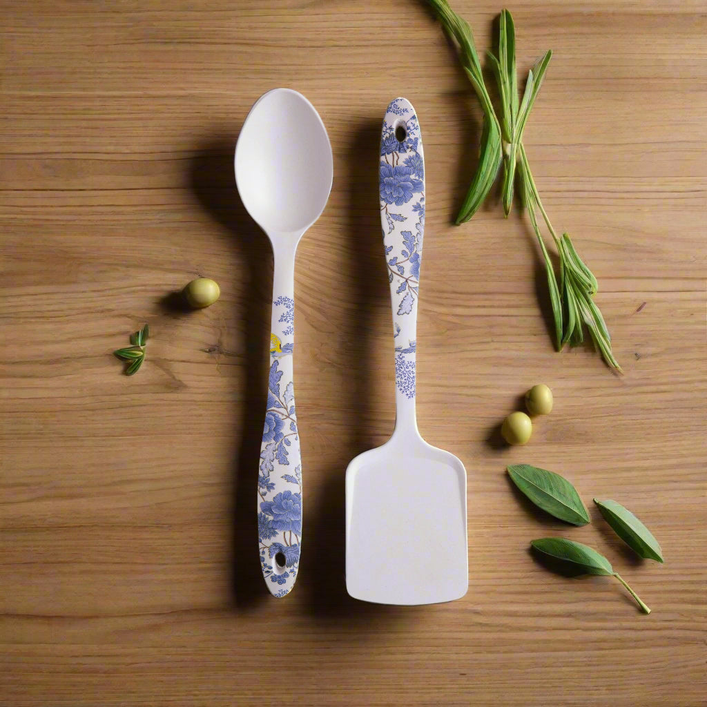Breezy Blooms Bamboo Serving Spoons & Turners