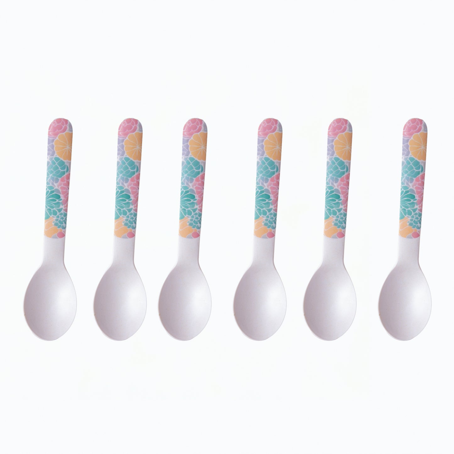 Spring Hues Bamboo Table Spoon and Fork- Set of 6