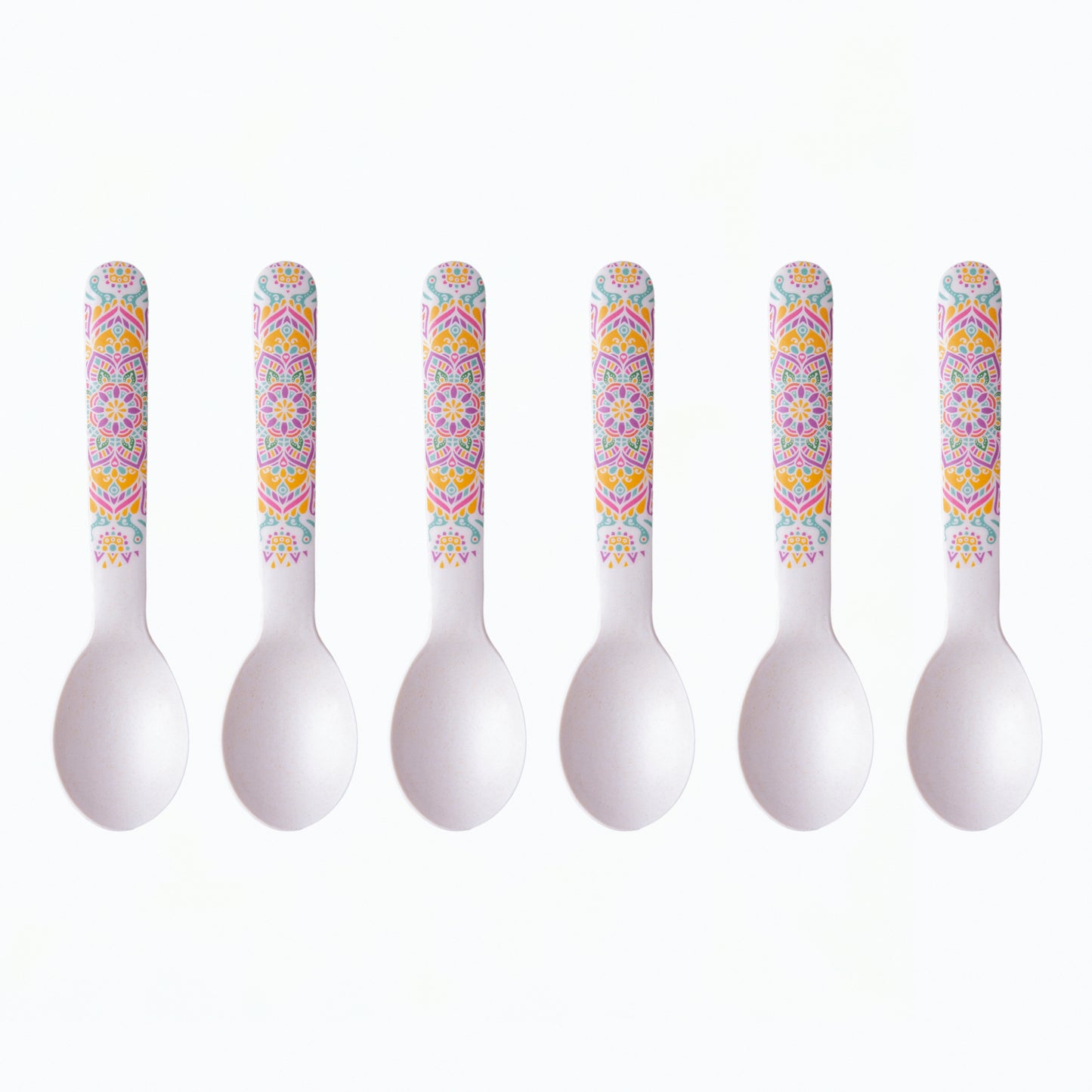 Sunrise Mandala Table Bamboo Spoon and Fork- Set of 6
