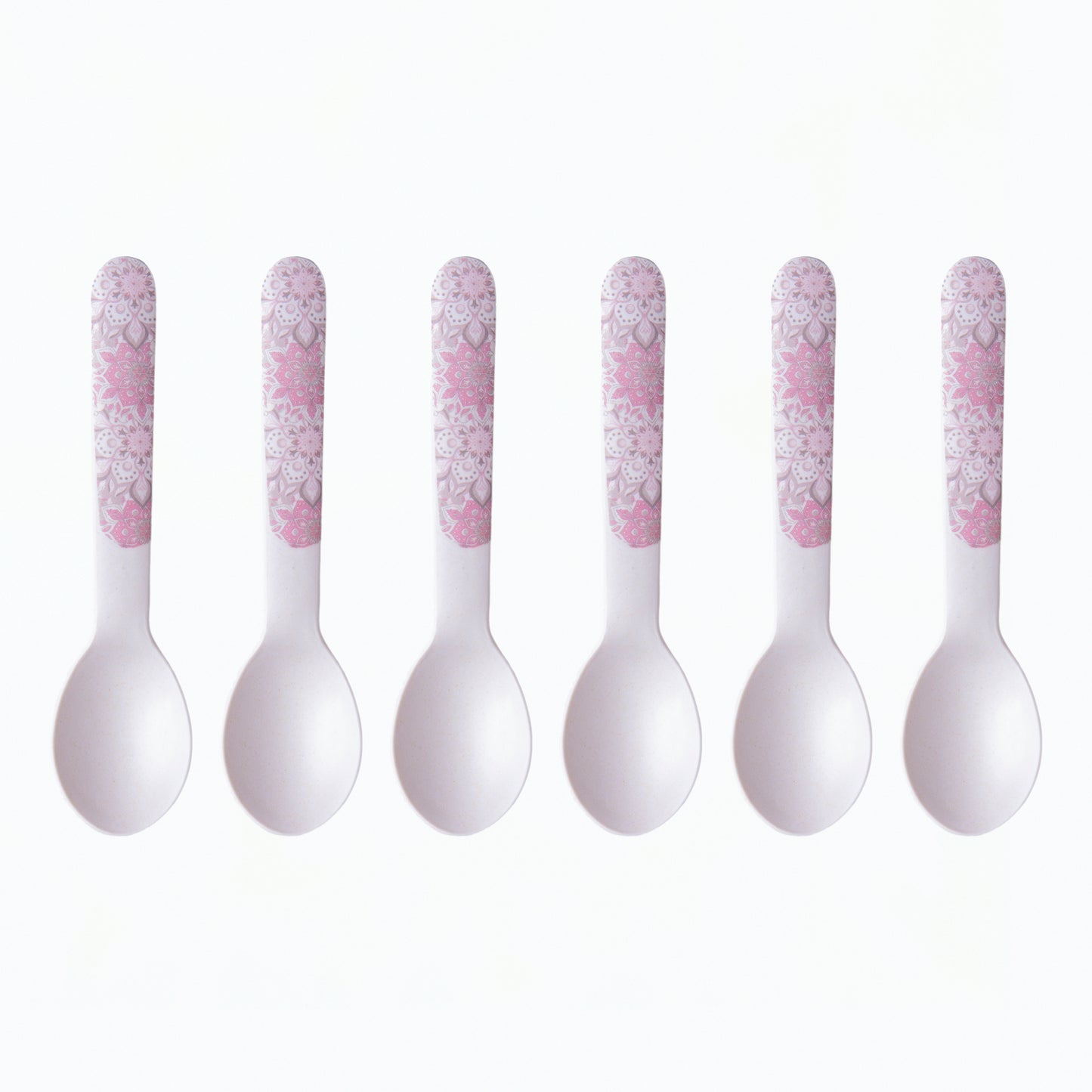 Pink Serenity Table Bamboo Spoon and Fork- Set of 6