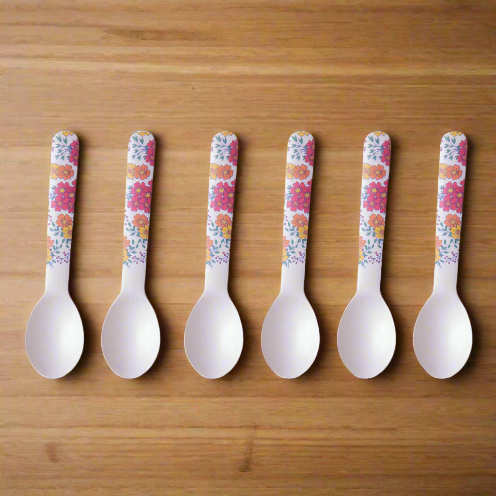 Happy Harvest Table Bamboo Spoon and Fork- Set of 6