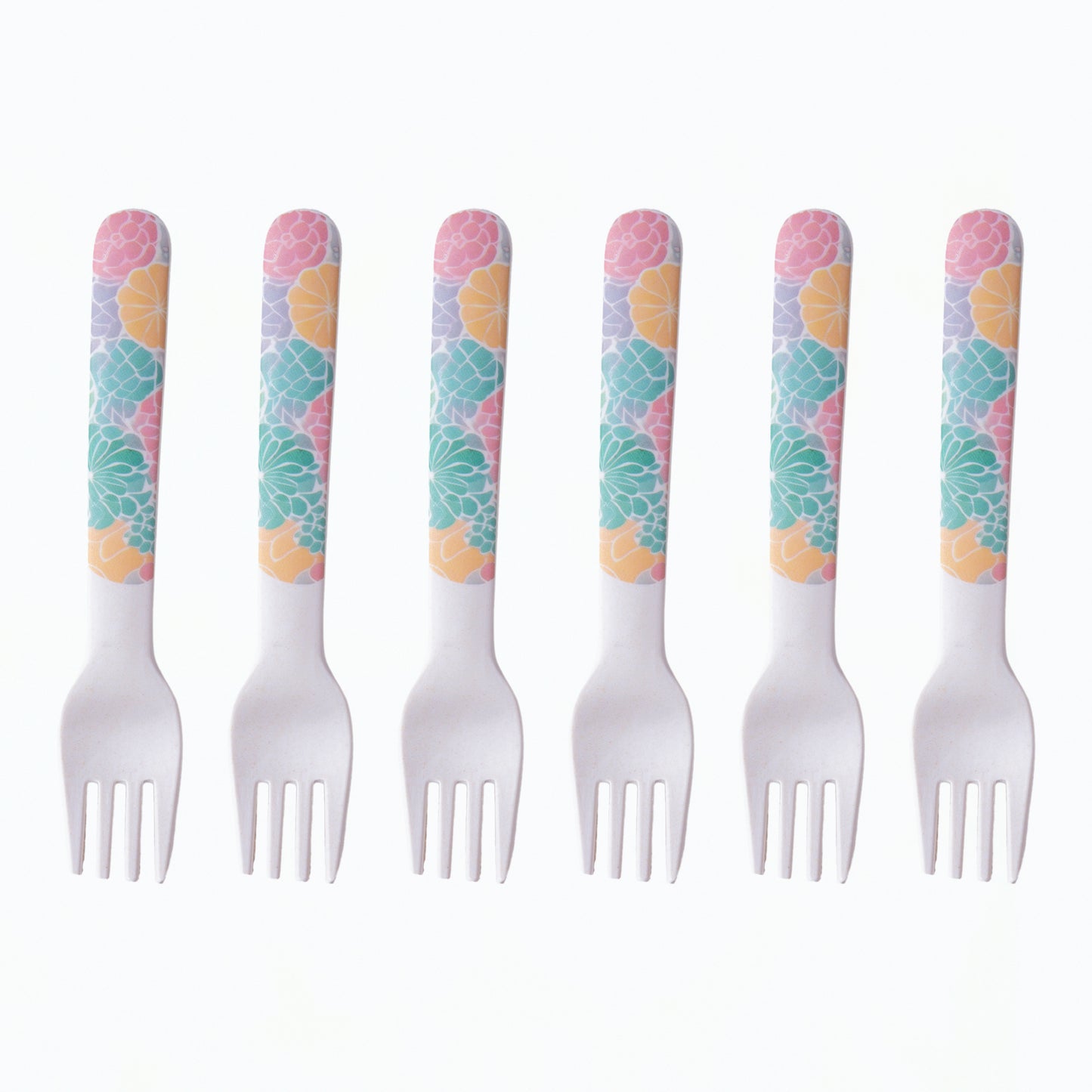 Spring Hues Bamboo Table Spoon and Fork- Set of 6