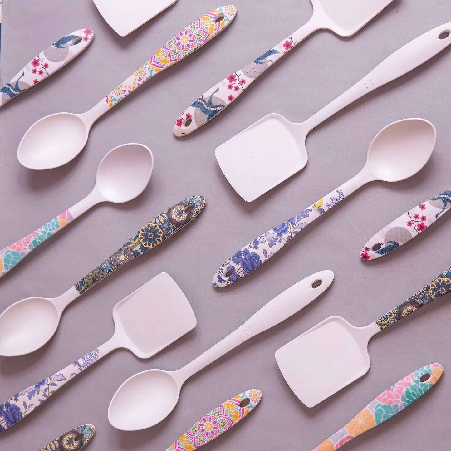 Sunrise Mandala Bamboo Serving Spoons & Turners