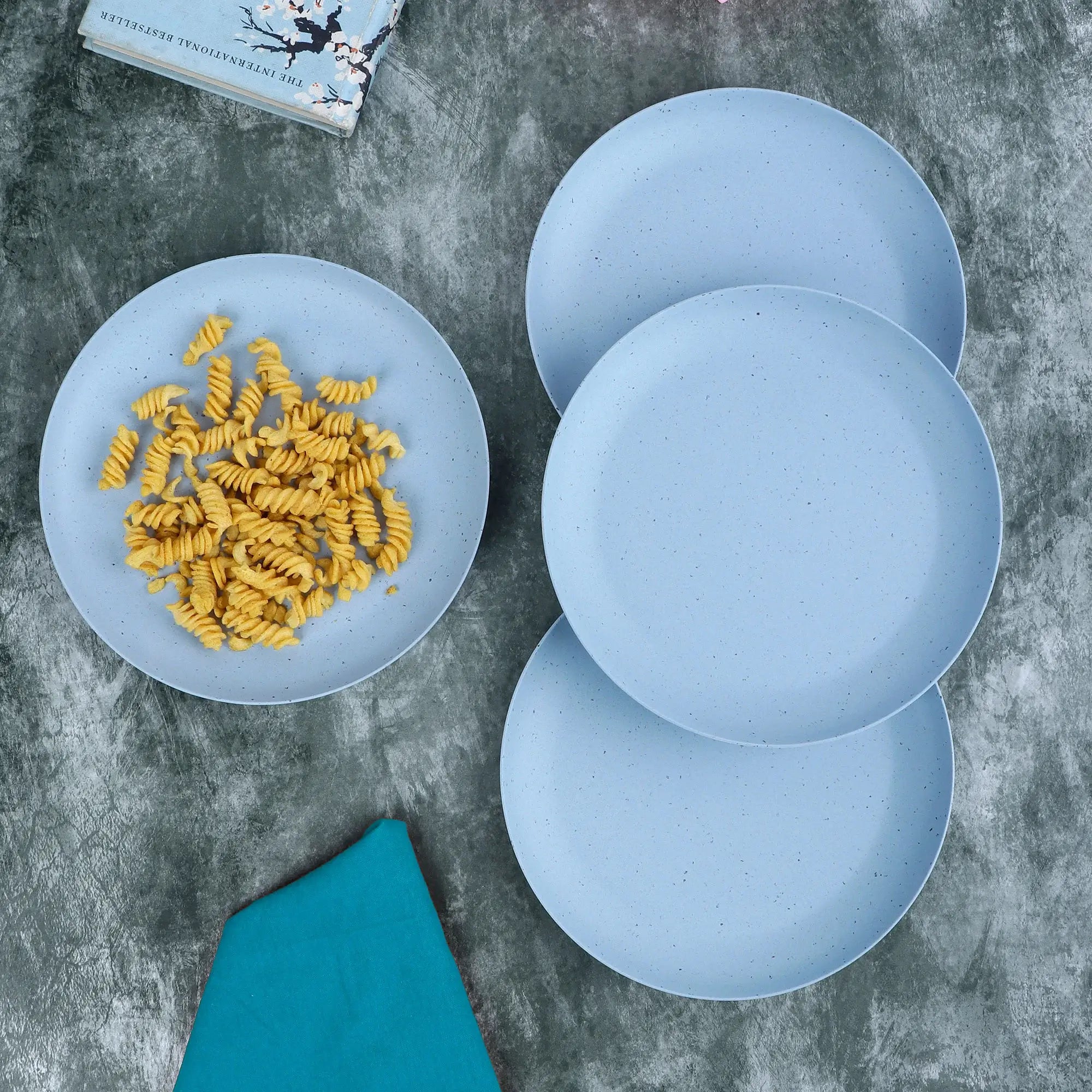 Bamboo Blue Chipped Appetizer/Quarter Plate -Set of 4 – The Bamboo Co Bamboo Blue Chipped Appetizer/Quarter Plate -Set of 4 – The Bamboo Co
