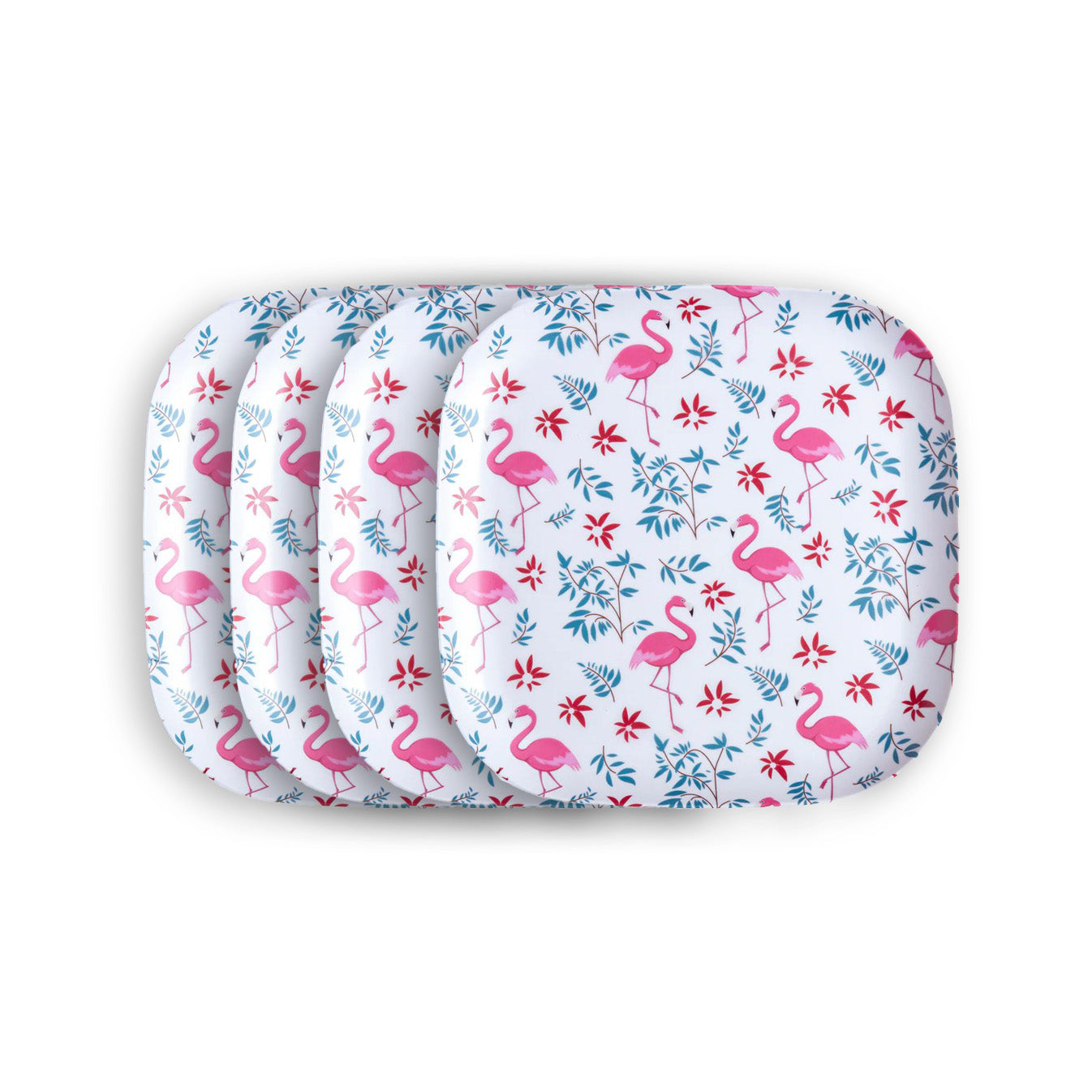 Pink Flamingo Paradise Bamboo Dinner Plates - Set of 1 / 4