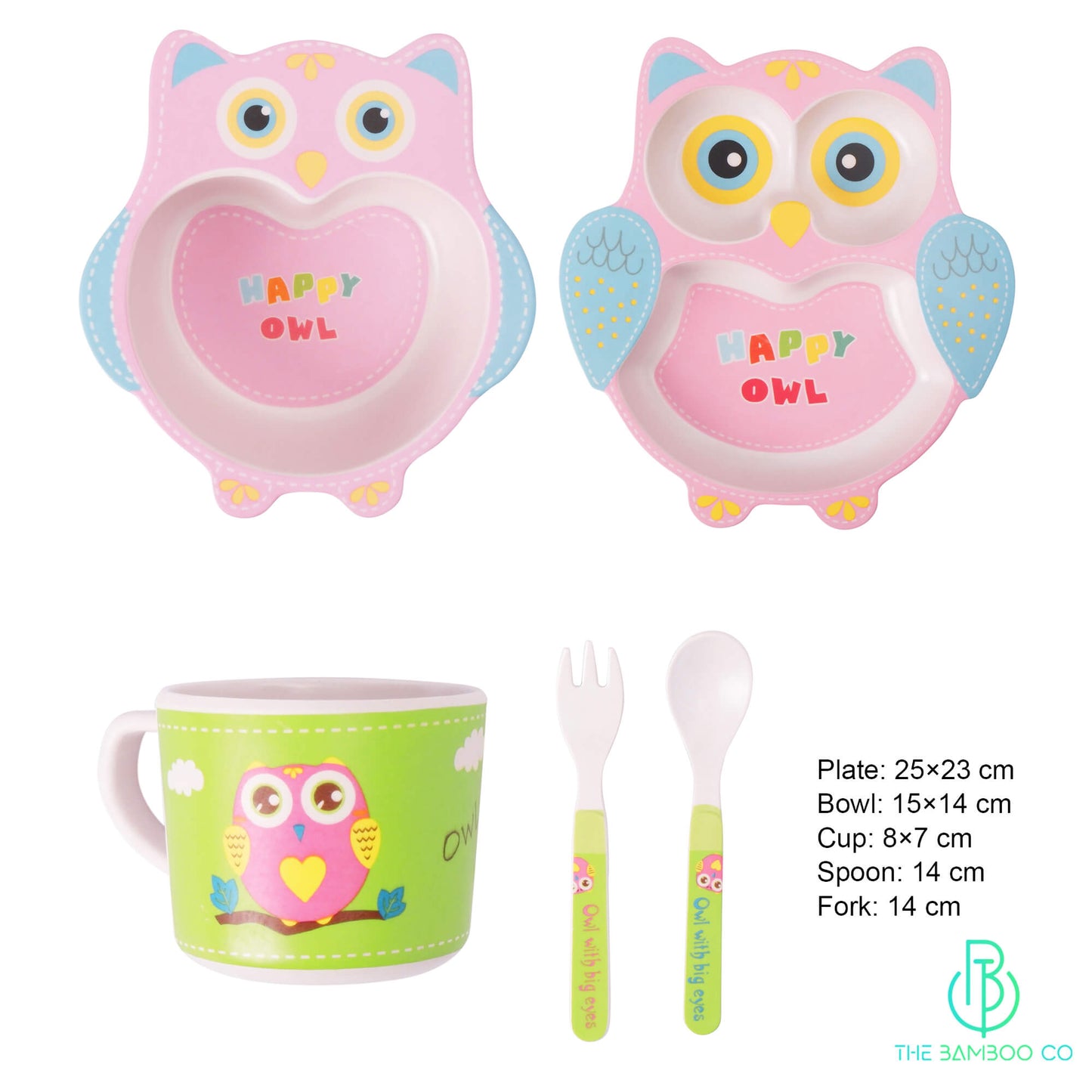 Bamboo Obedient Owl Kids Feeding Set