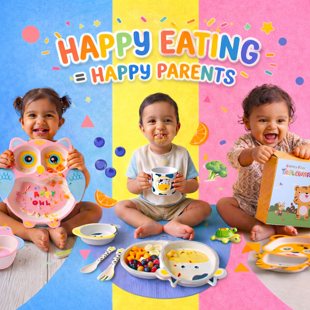 bamboo kids plate and glasses set