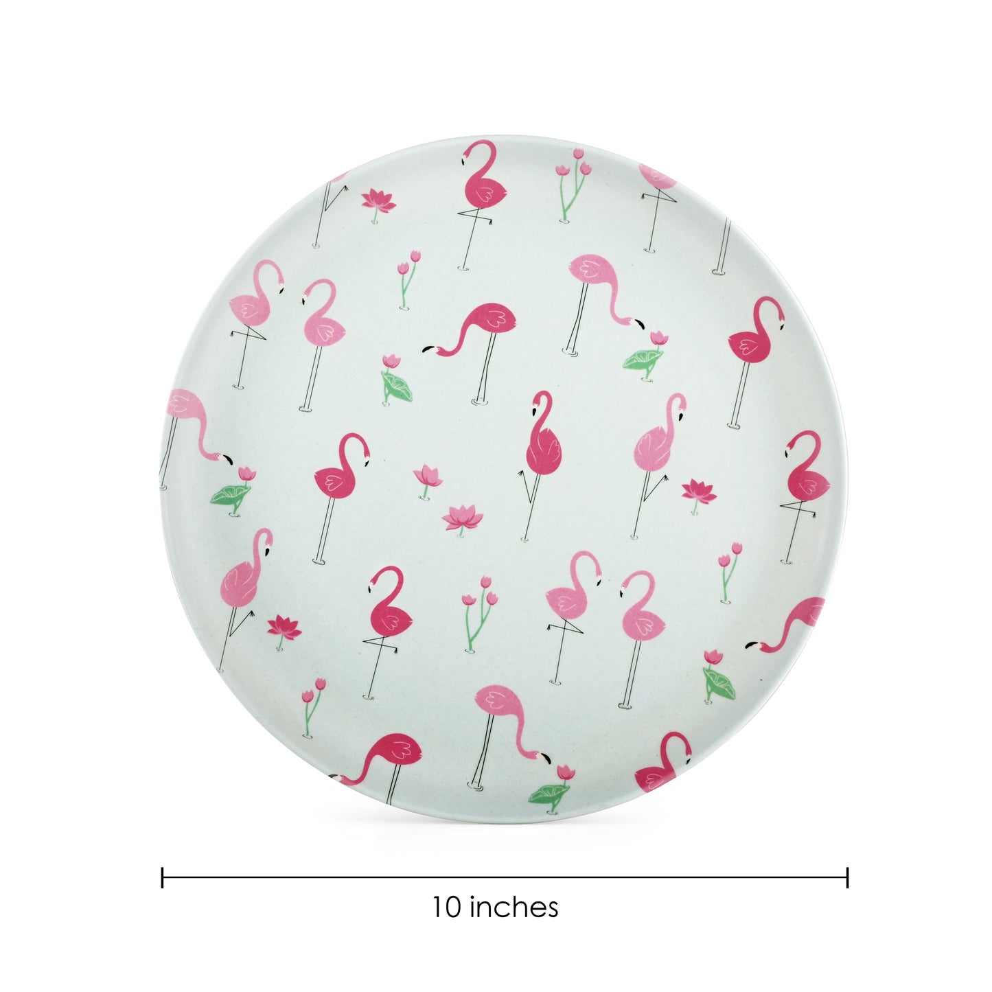 Pink Flamingo Bamboo Dinner Plate -Set of 4