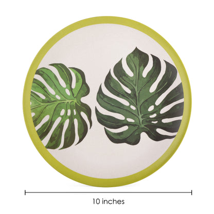 Stylish Leafy Bamboo Dinner Plate -Set of 4