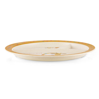 Goofy Giraffe Kids Dinner / Feeding Section Bamboo Plate -Set of 2