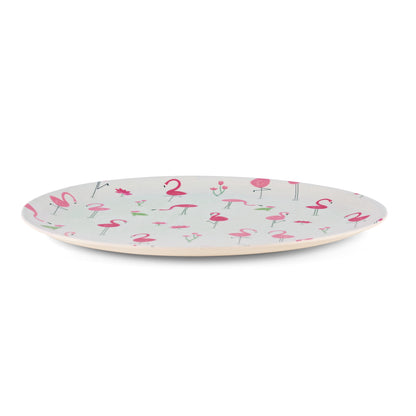 Pink Flamingo Bamboo Dinner Plate -Set of 4