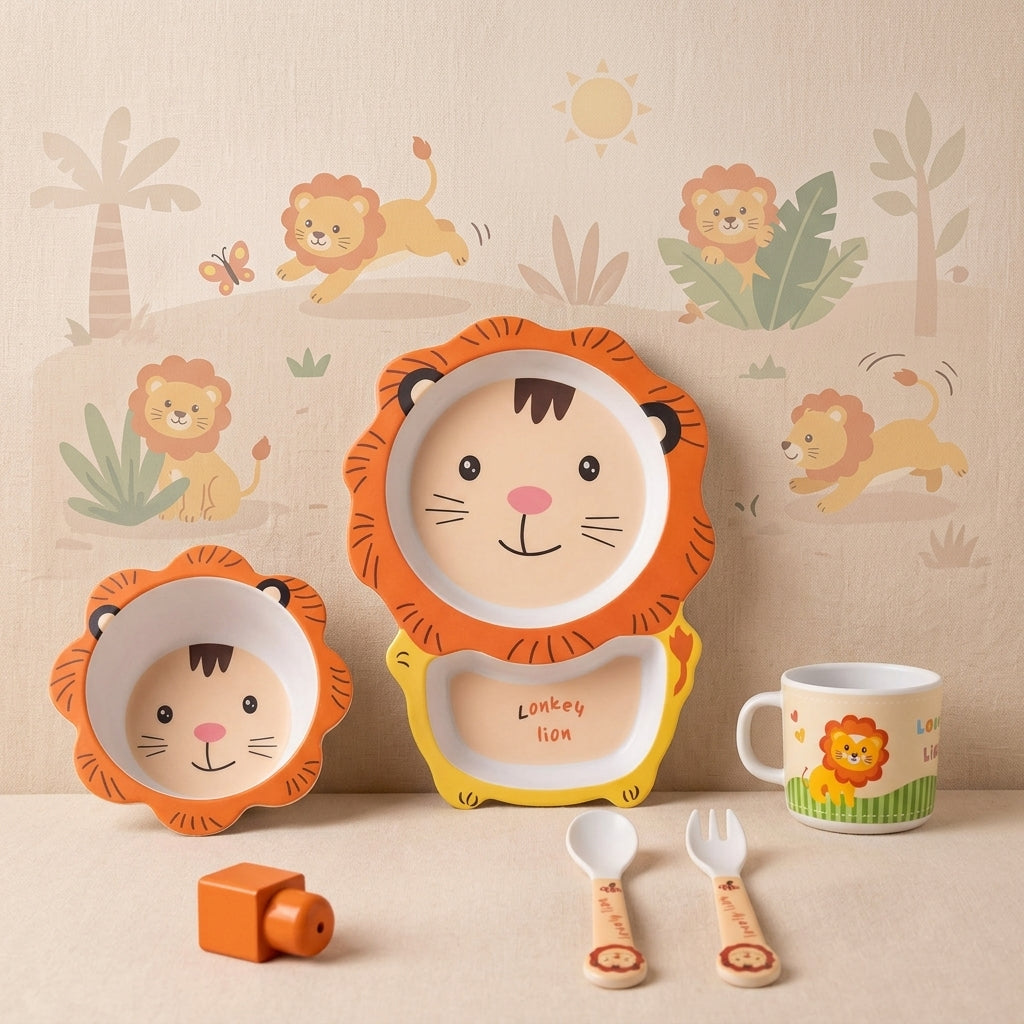 Simba -The Lion King Bamboo Kids Dinner /Feeding Set of 5