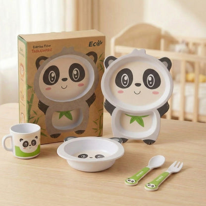 Playful Panda Bamboo Kids Dinner /Feeding Set of 5