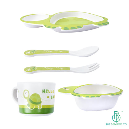 Tully Turtle Bamboo Kids Dinner /Feeding Set of 5