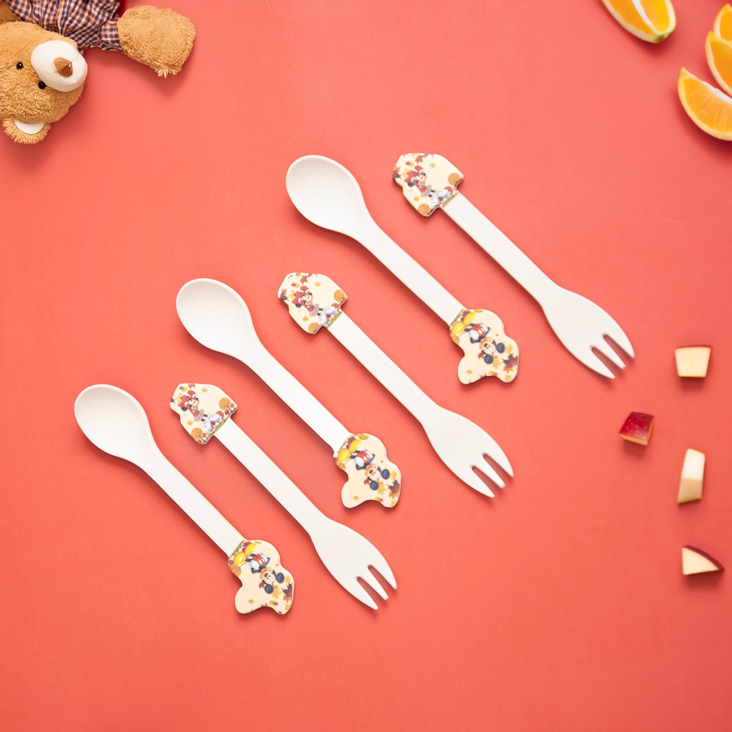 Mickey & Minnie Kids Eating / Feeding Bamboo Spoons & Forks