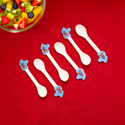 Savvy Spiderman Kids Eating / Feeding Bamboo Spoons & Forks- Set of 6