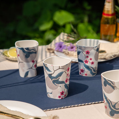 Blue Bird Bamboo Water & Juice Glasses- Set of 4