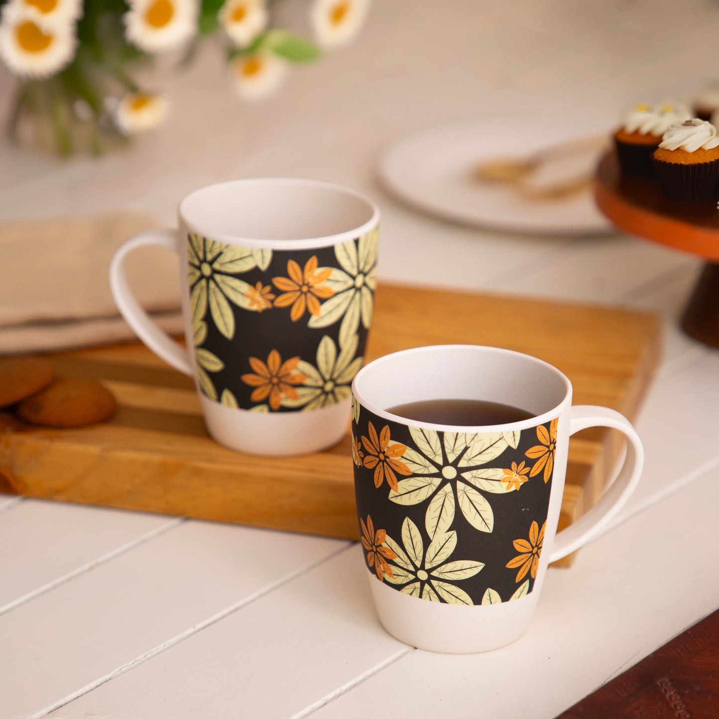 Midnight Bloom Bamboo Coffee Mugs