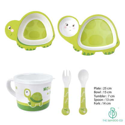 Tully Turtle Bamboo Kids Dinner /Feeding Set of 5