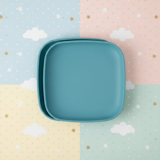 Kids Bamboo Classic Square Plate- Set of 2