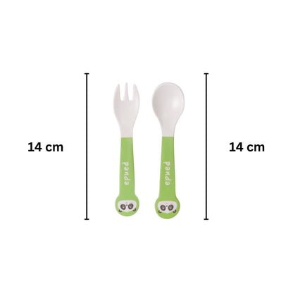 Playful Panda Bamboo Kids Bowl with Spoon and Fork -Set of 3