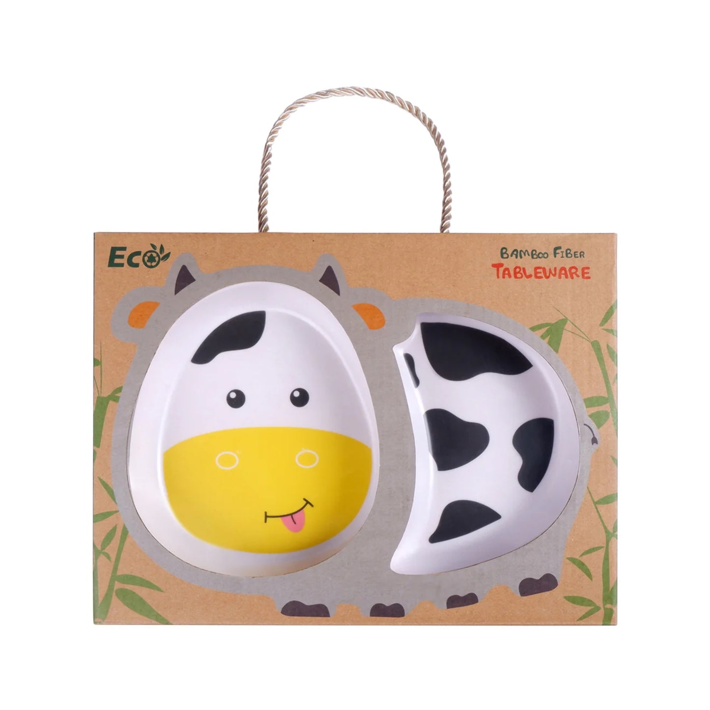 Chubby Cow Bamboo Kids Dinner /Feeding Set of 5