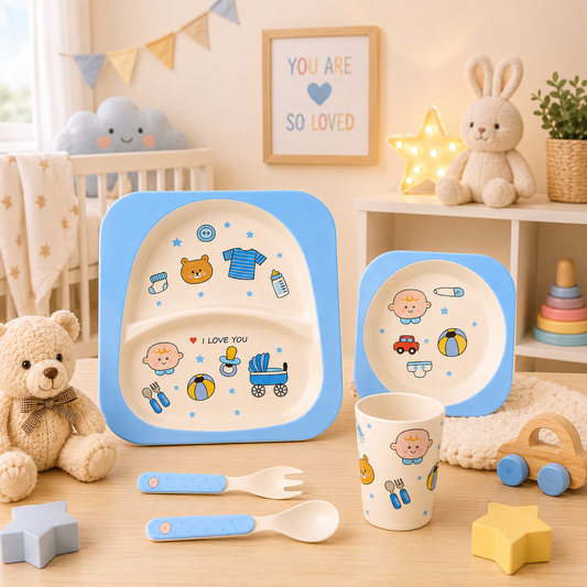 Bubbly Baby Bamboo Kids Dinner /Feeding Set of 5