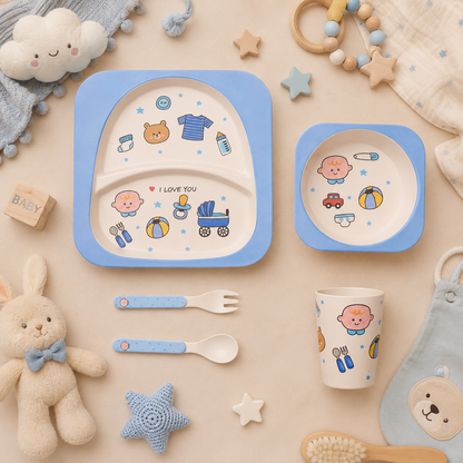 Bubbly Baby Bamboo Kids Dinner /Feeding Set of 5