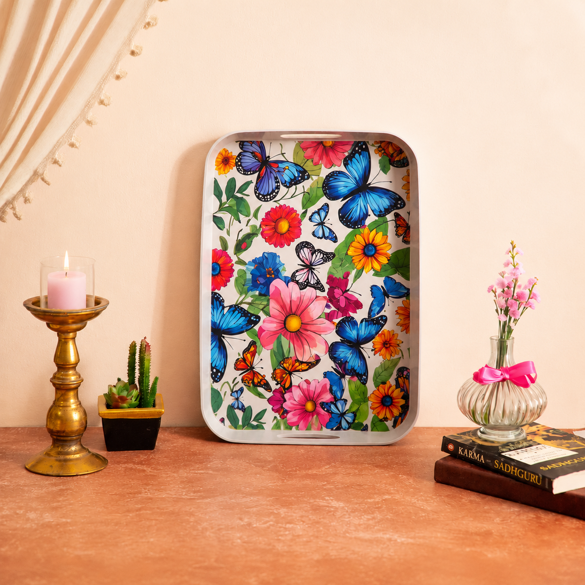 Fluttering Butterflies Bamboo Serving Trays