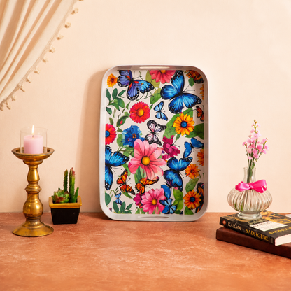 Fluttering Butterflies Bamboo Serving Trays