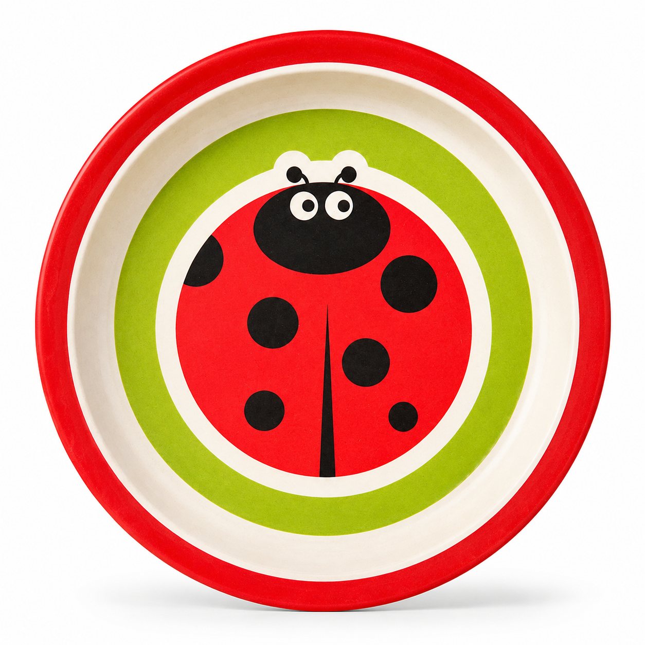 Lucky Ladybug Bamboo Kids Dinner /Feeding Set of 5- Round Edition