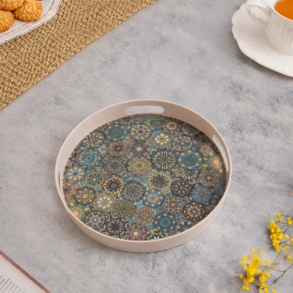 Mystic Blue Mandala Bamboo Serving Trays