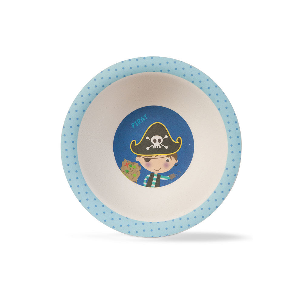 Playful Pirate Bamboo Kids Dinner /Feeding Set of 5- Round Edition