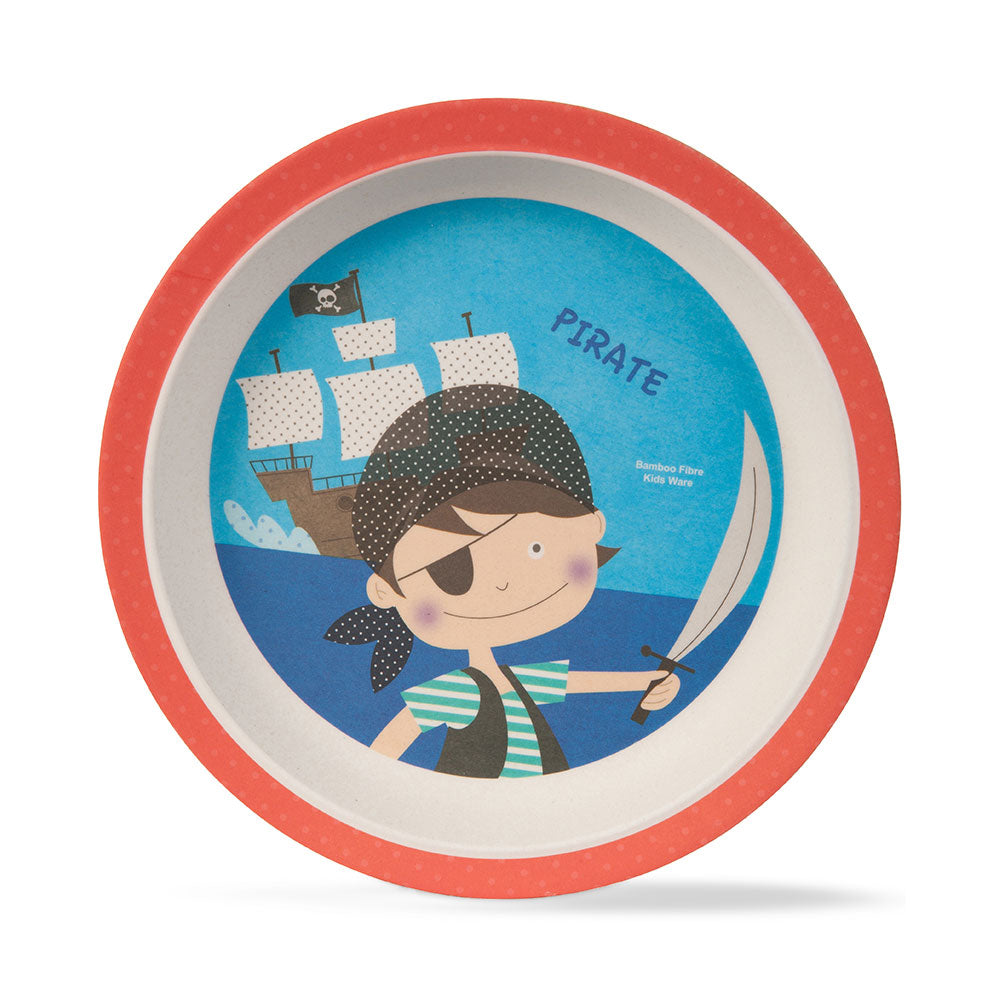 Playful Pirate Bamboo Kids Dinner /Feeding Set of 5- Round Edition